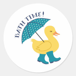 Bath Time Duck Ronde Sticker