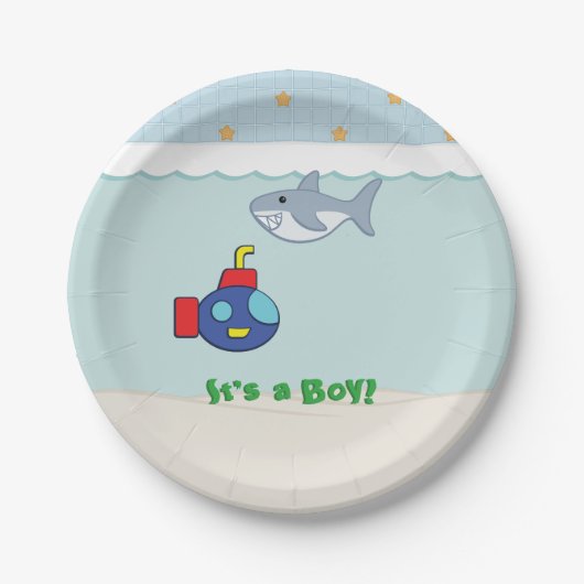 Bath Time Fancy Baby shower papier Borden Papieren Bordje (Voorkant)