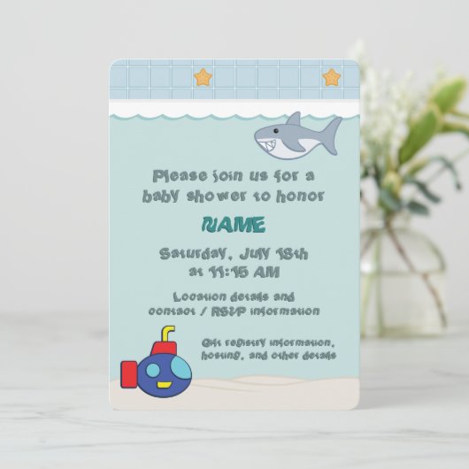 Bath Time Fancy Baby shower Uitnodiging (Staand voorkant)