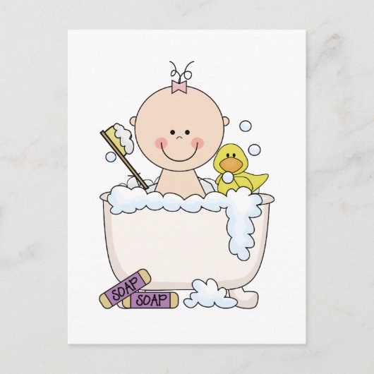 Bath Time Girl Tshirts en Gifts Briefkaart (Voorkant)