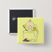 Bath Time Girl Tshirts en Gifts Vierkante Button 5,1 Cm (Voorkant /achterkant)