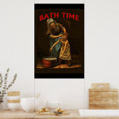 Bath Time,  jongen op Wash Tub. Poster (Keuken)