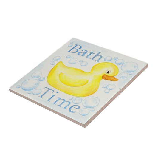 Bath Time Rubber Ducky tile Tegeltje (Zijkant)