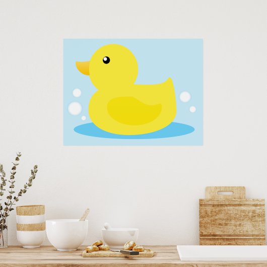 Bath Time Yellow Duck Poster (Keuken)