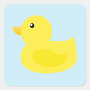 Bath Time Yellow Duck Vierkante Sticker