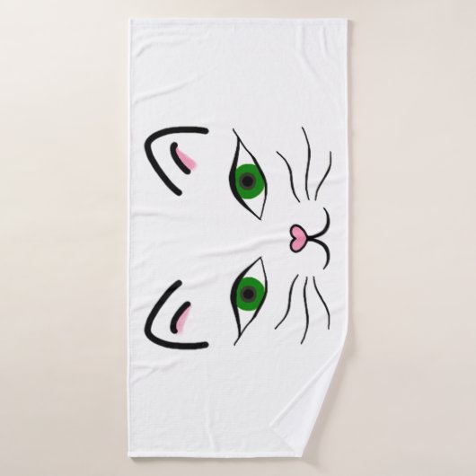 Bath Towel - Kat Face Badhanddoek (Badhanddoek)