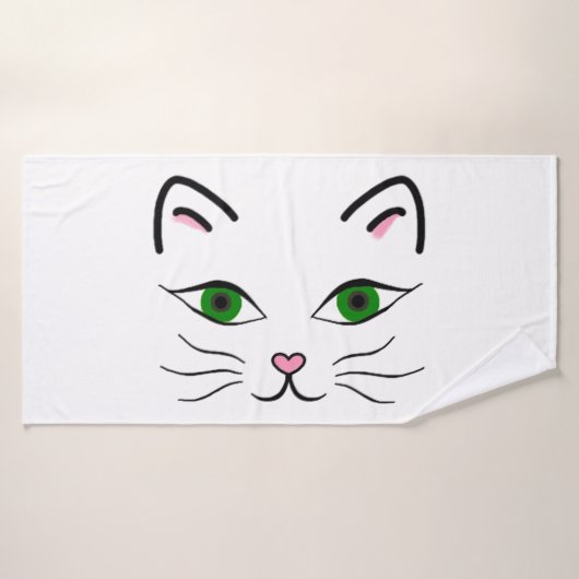 Bath Towel - Kat Face Badhanddoek (Badhanddoek)