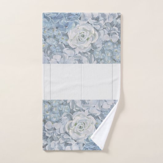 Bath Towel Set Blue Country Flowers Bad Handdoek (Handdoek)
