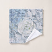 Bath Towel Set Blue Country Flowers Bad Handdoek (Wasdoekje)