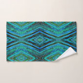 Bath Towel Set Blue & Green Feathers Bad Handdoek (Handdoek)