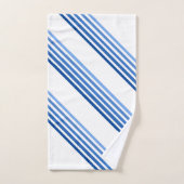 Bath Towel Set - Blue lines in Five Shades Bad Handdoek (Handdoek)