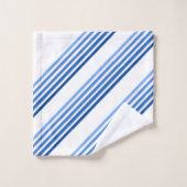 Bath Towel Set - Blue lines in Five Shades Bad Handdoek (Wasdoekje)