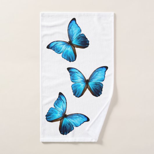 Bath Towel Set - Blue Morpho Butterfly Bad Handdoek (Handdoek)