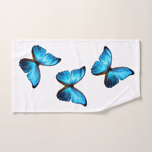 Bath Towel Set - Blue Morpho Butterfly Bad Handdoek (Handdoek)