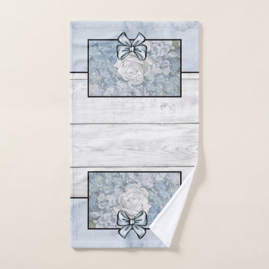 Bath Towel Set Farmhouse Land Blue Flowers Bad Handdoek (Handdoek)