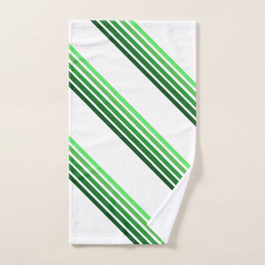 Bath Towel Set - Green Lines in Five Shades Bad Handdoek (Handdoek)