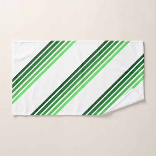 Bath Towel Set - Green Lines in Five Shades Bad Handdoek (Handdoek)
