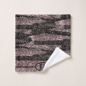 Bath Towel Set Leopard Print Glitter Bad Handdoek (Wasdoekje)