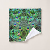 Bath Towel set Peacock Feathers Bad Handdoek (Wasdoekje)
