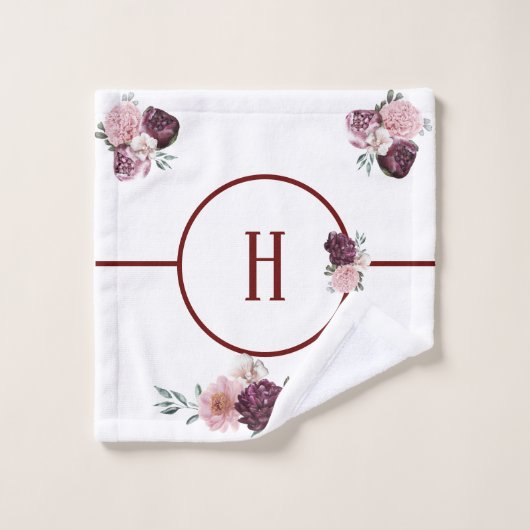 Bath Towel Set Peonies uit de tuin Bad Handdoek (Wasdoekje)