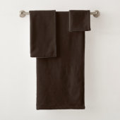 Bath Towel Set Rich Dark Brown Plush Bad Handdoek (Insitu)