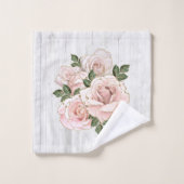 Bath Towel Set Rustic Blush Rozen en Glitter Bad Handdoek (Wasdoekje)