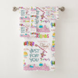 Bath Towel sets, Happy Birthday Friends Family Bad Handdoek<br><div class="desc">Home > Bath & Beauty > Bathroom > Wisdoeken</div>