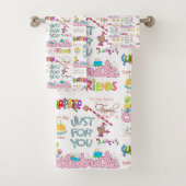 Bath Towel sets, Happy Birthday Friends Family Bad Handdoek (Insitu)