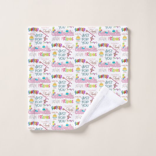 Bath Towel sets, Happy Birthday Friends Family Bad Handdoek (Wasdoekje)