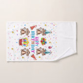 Bath Towel Sets, Happy Birthday Monkey Cupcake Bad Handdoek (Handdoek)