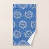 Bath Towel - Starburst Tiled on Blue Bad Handdoek (Handdoek)