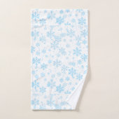 Bath Towels Blue Snowflakes Falling On White Bad Handdoek (Handdoek)