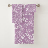 Bath Towels Love Text Multi Language - Uw kleuren Bad Handdoek (Insitu)