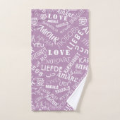 Bath Towels Love Text Multi Language - Uw kleuren Bad Handdoek (Handdoek)