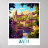 Bath Travel Print Wall Art Bath Wall Hanging Home  (Voorkant)