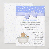 Bath Tub Baby Boy Shower Uitnodiging (Voorkant / Achterkant)
