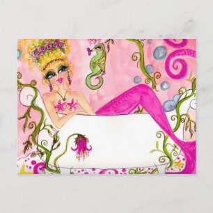 Bath tub mermaid briefkaart