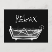 Bath Tub X-Ray Skeleton Black & White Briefkaart (Voorkant)