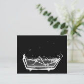 Bath Tub X-Ray Skeleton Black & White Briefkaart (Staand voorkant)
