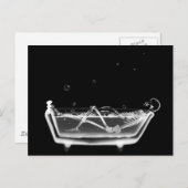 Bath Tub X-Ray Skeleton Black & White Briefkaart (Voorkant / Achterkant)