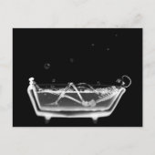 Bath Tub X-Ray Skeleton Black & White Briefkaart (Voorkant)
