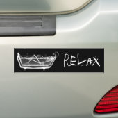 Bath Tub X-Ray Skeleton Black & White Bumpersticker (Op auto)