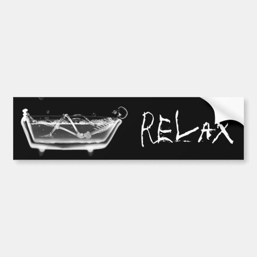 Bath Tub X-Ray Skeleton Black & White Bumpersticker (Voorkant)