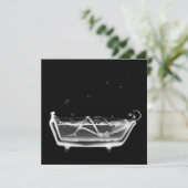 Bath Tub X-Ray Skeleton Black & White Kaart (Staand voorkant)