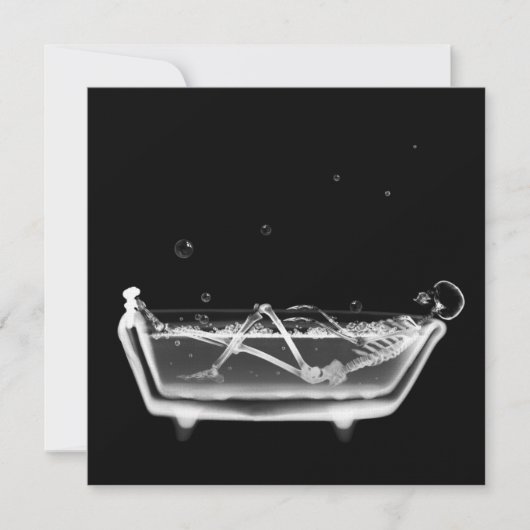 Bath Tub X-Ray Skeleton Black & White Kaart (Voorkant)