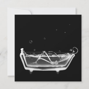 Bath Tub X-Ray Skeleton Black & White Kaart
