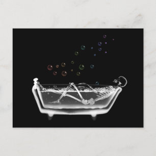 Bath Tub X-Ray Skeleton - Regenboogballonnen Briefkaart