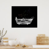 Bath Tub X-Ray Skeleton - Regenboogballonnen Poster (Keuken)