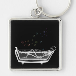 Bath Tub X-Ray Skeleton - Regenboogballonnen Sleutelhanger