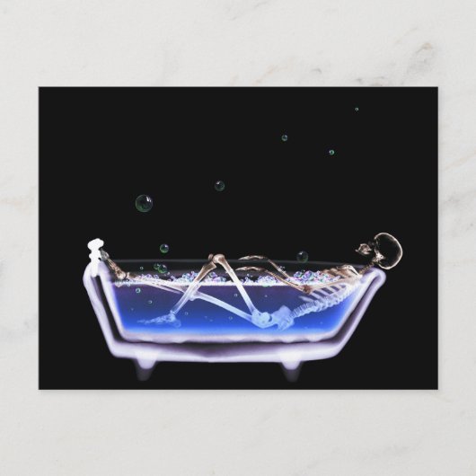 BATH TUB X-RAY VISION SKELETON - ORIGINEEL BRIEFKAART (Voorkant)